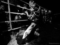 Derick Costa Jr., 10, nurses his riding hand after successfully riding two bulls at the final event in the New England Rodeo championship in Norton, MA.